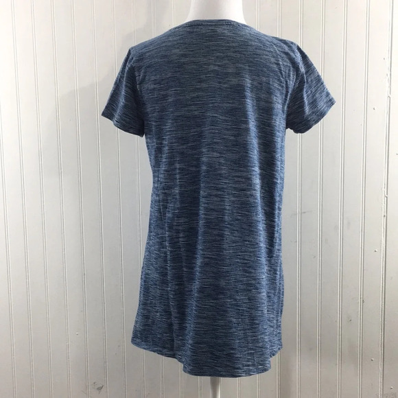 Pure J. Jill Indigo Blue Space Dye Cotton T Shirt Womens XSP Short Sleeve Tee - Picture 3 of 10